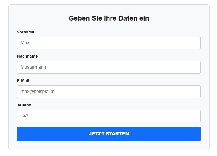 Schritt 1 - Registrierung